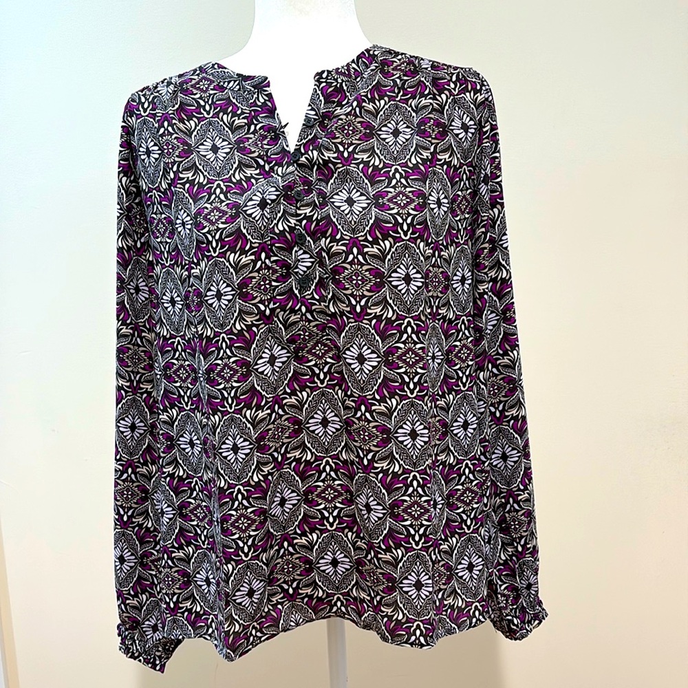 LOFT Outlet Mixed Media Blouse